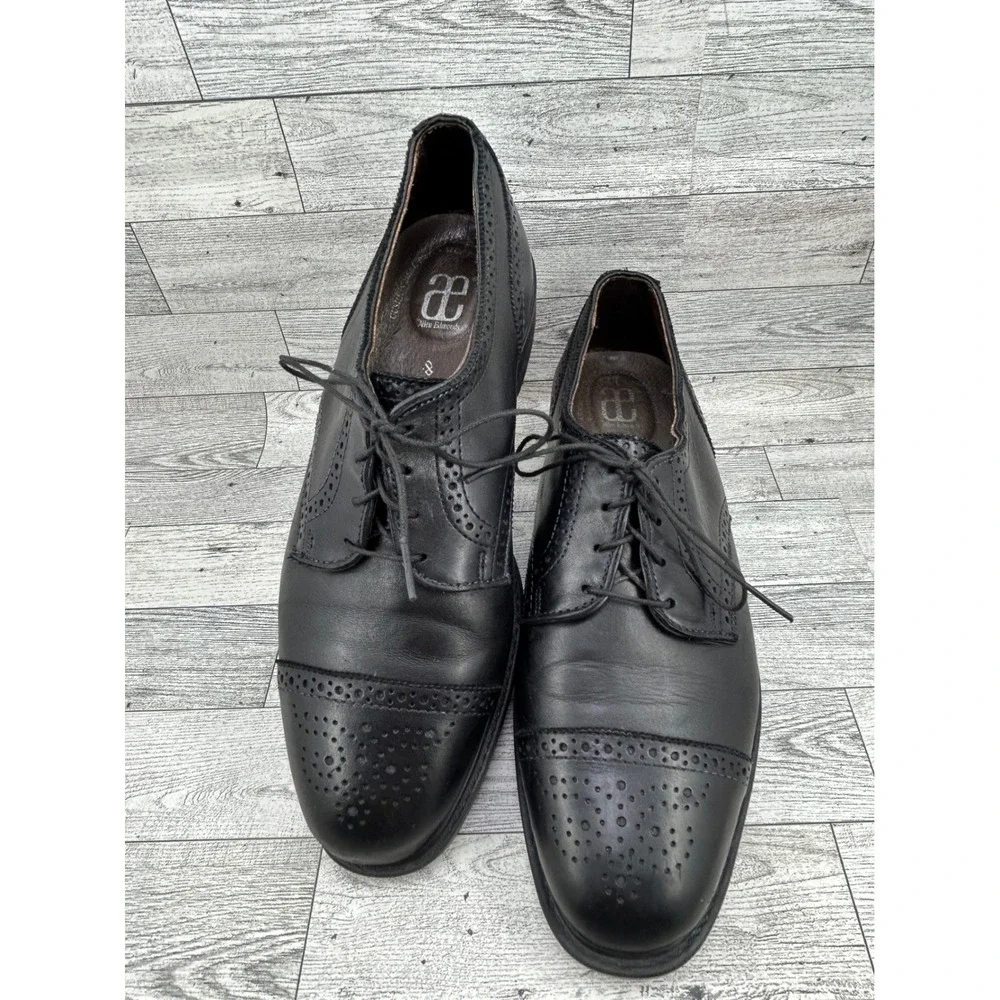 Allen Edmonds Men Black Leather Brogue‎ Cap Toe Oxford Dress Shoes 5114 Sz 9.5D